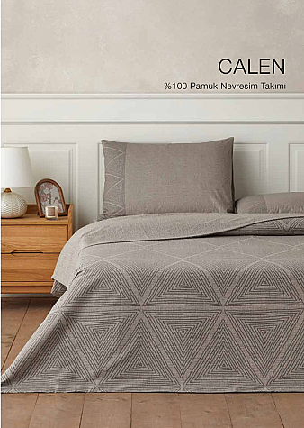 English Home Calen Fleur Nevresim Takımı, 200x220, Gri - English Home