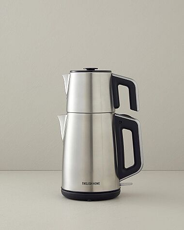 English Home CMK 6010 Krom Çay Makinesi,Siyah-Krom,2L 