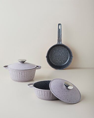 English Home Tiny Cast Tencere Seti,Lila,16x16x16 cm - English Home