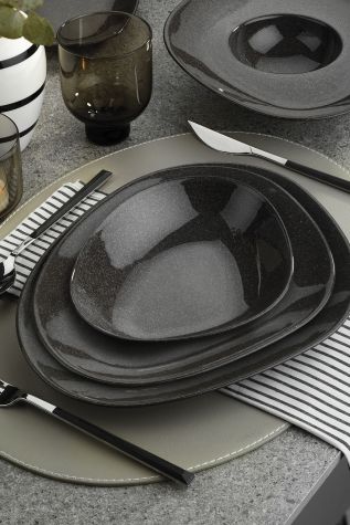 Kütahya Porselen Galaxy 30 Cm Düz Tabak Mix Granül Antrasit - Kütahya Porselen