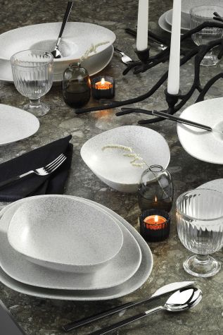 Kütahya Porselen Galaxy Mat 35 Cm Düz Tabak Mix Granül Krem - Kütahya Porselen