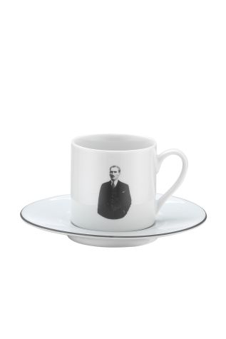 Kütahya Porselen Atatürk 4 Parça 2 Kişilik Kahve Takımı 11563 - Kütahya Porselen
