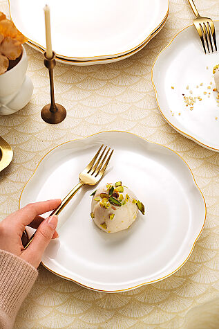 Kütahya Porselen Bone Camila 4 Parça 20 Cm Pasta Tabağı - Kütahya Porselen