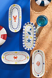 Kütahya Porselen Bone Costa Mare 4 Parça 21 Cm Kayık Tabak 