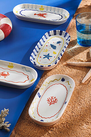 Kütahya Porselen Bone Costa Mare 4 Parça 21 Cm Kayık Tabak - Kütahya Porselen