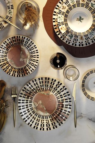 Kütahya Porselen Bone Kalipso 24 Parça 6 Kişilik Yemek Takımı 12407 - Kütahya Porselen