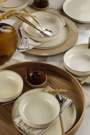 Kütahya Porselen Moderna 12 Parça 4 Kişilik Yemek Takımı Tarçın - Kütahya Porselen