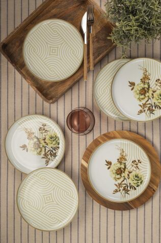 Kütahya Porselen 6 Kişilik 19 Cm Pasta Takımı Nostalji - Kütahya Porselen