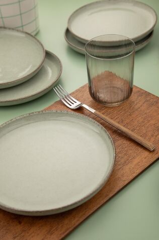Kütahya Porselen Moderna 6 Parça 19 Cm Düz Tabak Yeşil - Kütahya Porselen